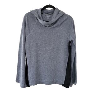 Calvin Klein S Performance Hoodie Cowl Neck Velour Panel Gray Black NWT Sporty